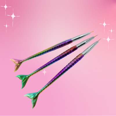 Set Pinceles Nail Art Rainbow Mermaid